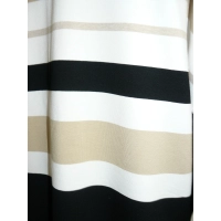 Bluzka OVERSIZE dla puszystej Wzór w paski - czarny biały złoty beż